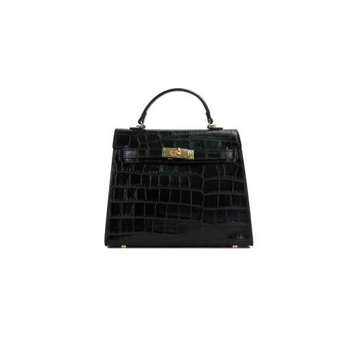 Poseta Piele Thea Croco Baby - NEGRU - Img 2