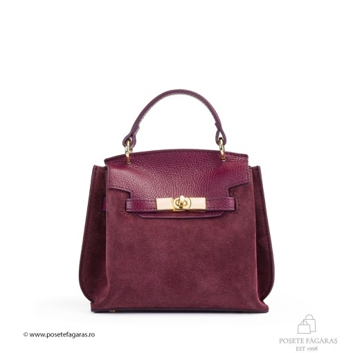 Poseta Teresa Baby - Piele Intoarsa BORDO - Img 2