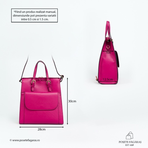 Rucsac Piele Alessa - FUCSIA - Img 5