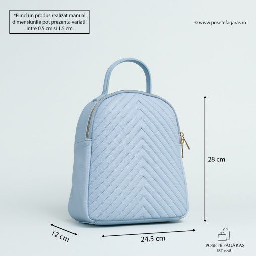 Rucsac Piele Erna - BLEU DESCHIS - Img 5