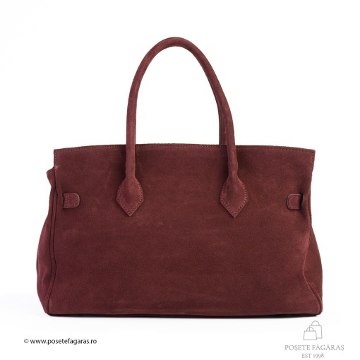 Poseta Celina - Piele Intoarsa BORDO - Img 3