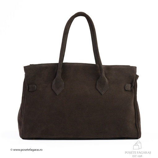 Poseta Celina - Piele Intoarsa MARO - INCHIS - Img 3