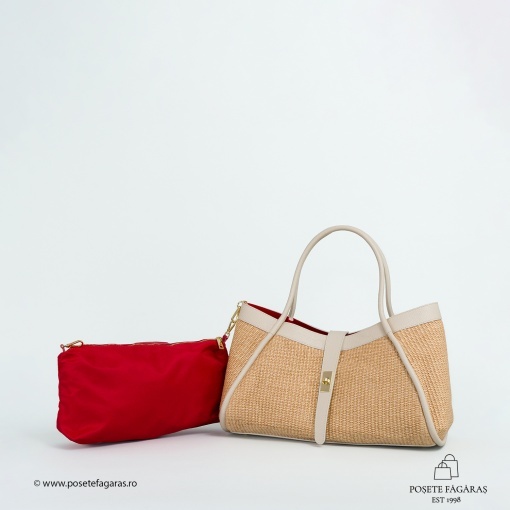 Poseta Lima - Piele &amp; Rafie - BEJ - Img 4
