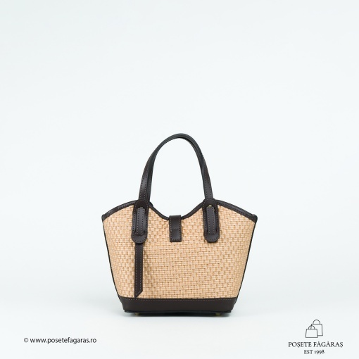 Poseta Loren - Piele &amp; Rafie - MARO-INCHIS - Img 3