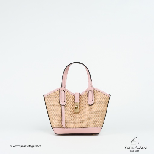 Poseta Loren - Piele &amp; Rafie - ROZ-CANDY - Img 2