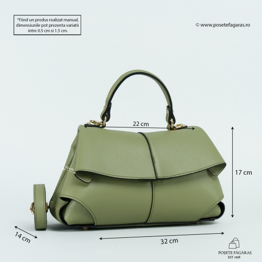 Poseta Piele Amelie - VERDE - Img 5