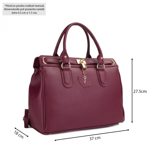 Poseta Piele Angie - BORDO - Img 5