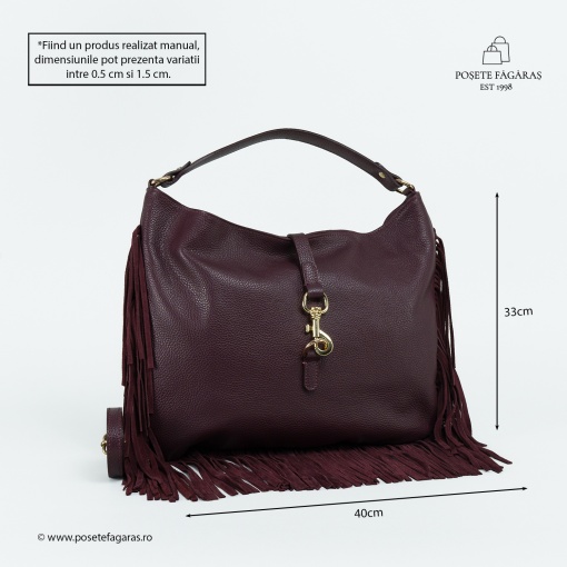 Poseta Piele Bonnie - BORDO - Img 5