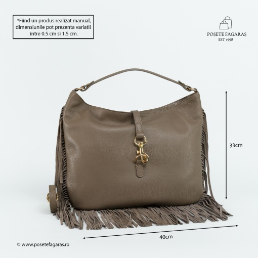 Poseta Piele Bonnie - TAUPE - Img 5