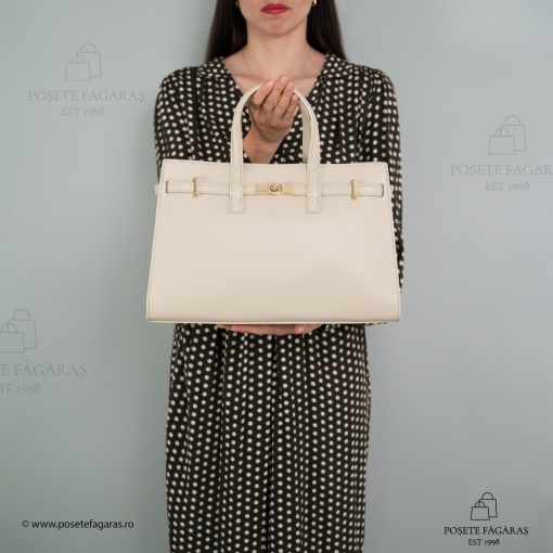 Poseta Piele Celina - ALB-SIMPLU - Img 6