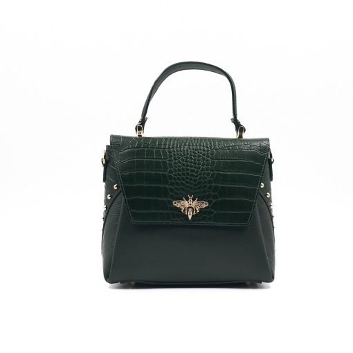 Poseta Piele Eveline - VERDE INCHIS - Img 2