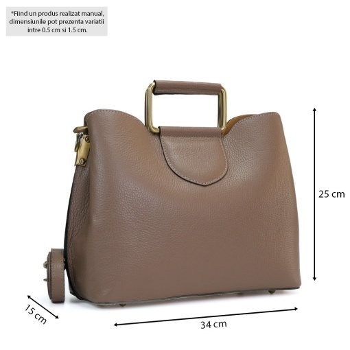 Poseta Piele Lora - TAUPE - Img 5