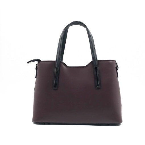 Poseta Piele Mini Michelle - BORDO-NEGRU - Img 3