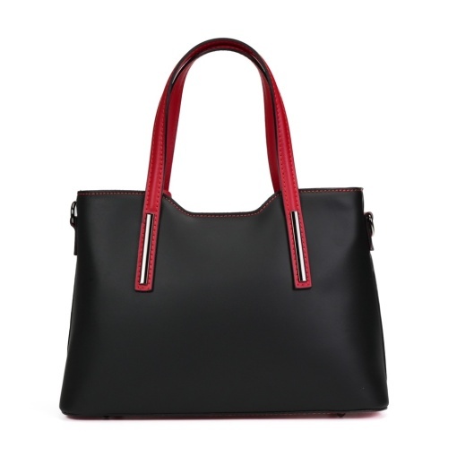 Poseta Piele Mini Michelle - NEGRU-ROSU - Img 3