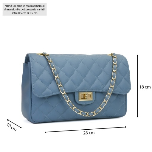 Poseta Piele Mini Ruby - ALBASTRU-DESCHIS - Img 5