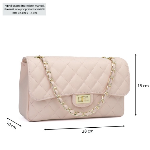 Poseta Piele Mini Ruby - ROZ-PUDRA - Img 5