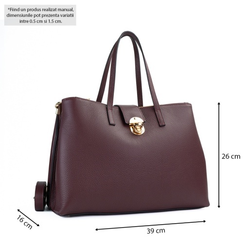 Poseta Piele Noelle - BORDO - Img 5