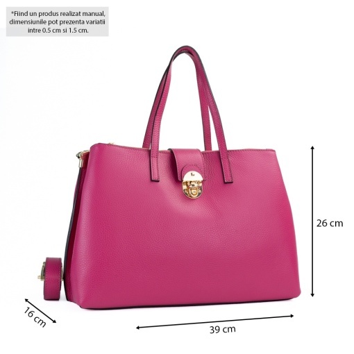 Poseta Piele Noelle - FUCSIA - Img 5