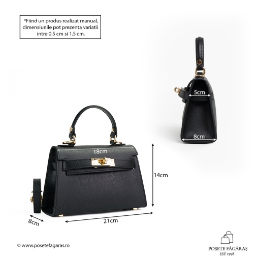 Poseta Piele Thea Baby - NEGRU - Img 5