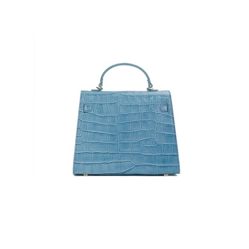 Poseta Piele Thea Croco Baby - BLEU - Img 3