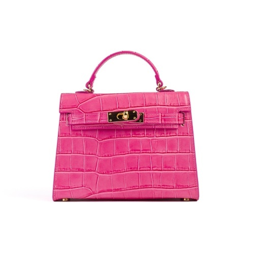 Poseta Piele Thea Croco Mini - FUCSIA - Img 2