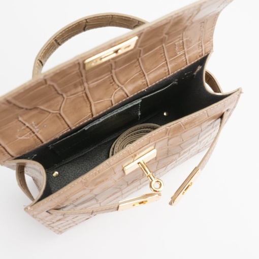 Poseta Piele Thea Croco - ROZ-BOMBON - Img 4