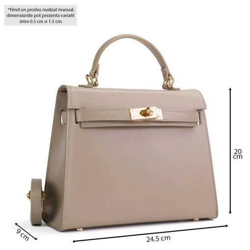 Poseta Piele Thea Slim - CREM - Img 5