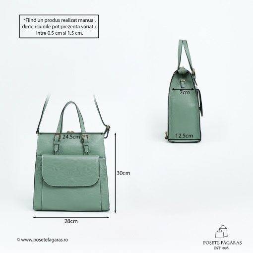 Rucsac Piele Alessa - MENTA - Img 5