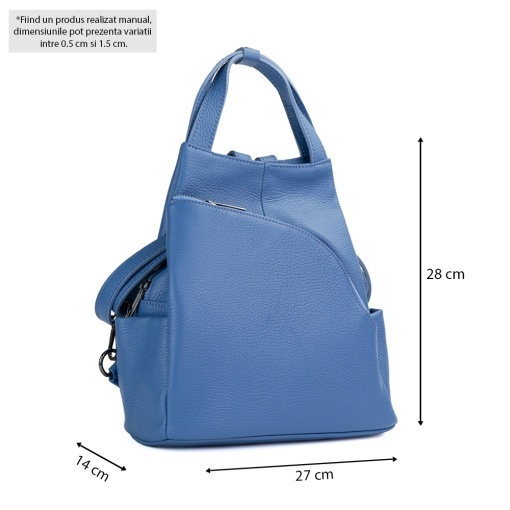 Rucsac Piele Charlene - BLEU-INCHIS - Img 5