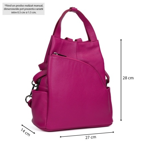 Rucsac Piele Charlene - FUCSIA - Img 4
