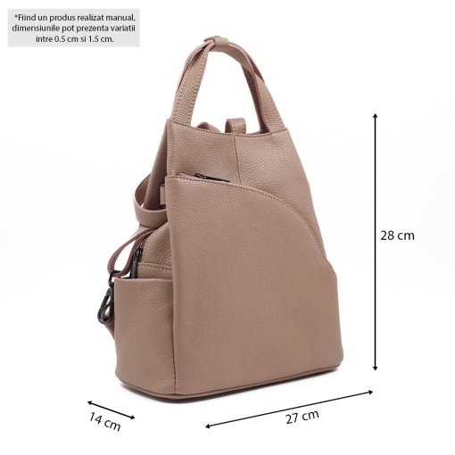 Rucsac Piele Charlene - ROZ-PUDRA - Img 4
