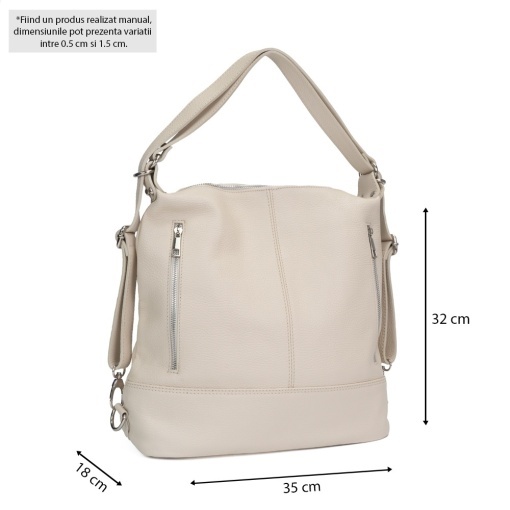 Rucsac Piele Sonia - BEJ - Img 6