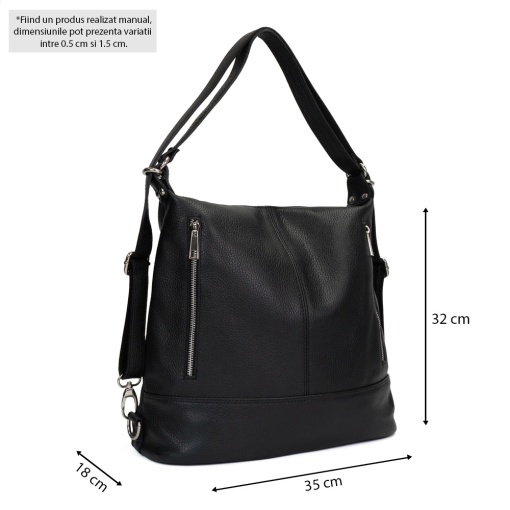 Rucsac Piele Sonia - NEGRU - Img 6
