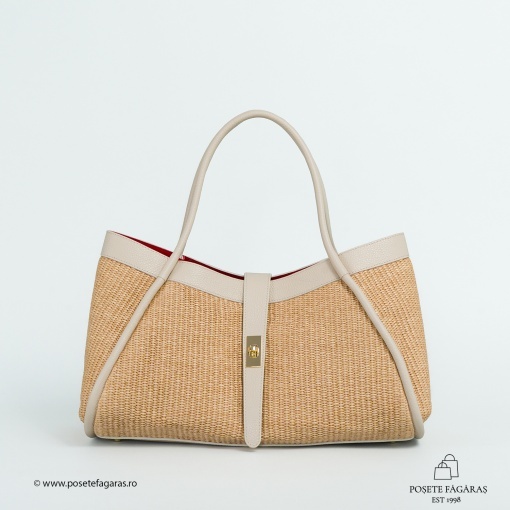 Poseta Lima - Piele &amp; Rafie - BEJ - Img 2