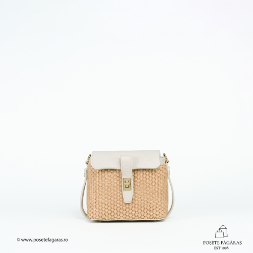 Poseta Linda - Piele &amp; Rafie - BEJ - Img 2