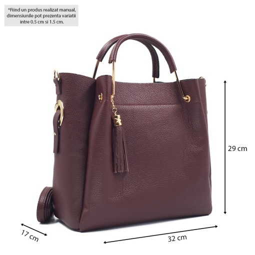 Poseta Piele Bryna - BORDO - Img 5
