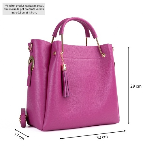 Poseta Piele Bryna - FUCSIA - Img 5