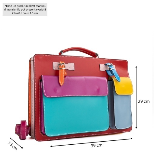 Poseta Piele Juliana - MULTICOLOR 4 - Img 5