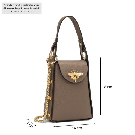 Poseta Piele Lia - TAUPE - Img 5