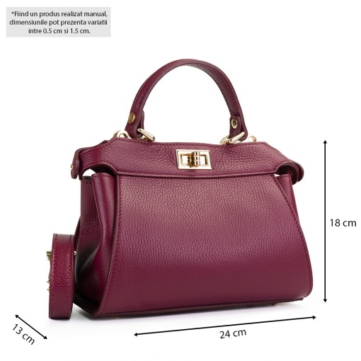 Poseta Piele Mini Otilia - BORDO - Img 5