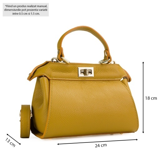 Poseta Piele Mini Otilia - MUSTAR - Img 5