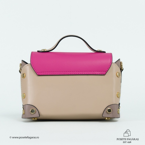 Poseta Piele Natalia - FUCSIA-GREJ - Img 3
