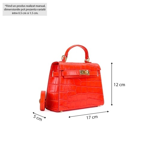 Poseta Piele Thea Croco Baby - CARAMIZIU - Img 4