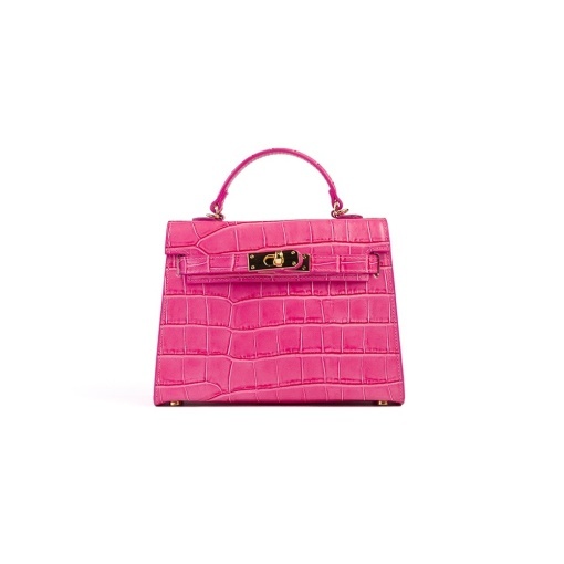 Poseta Piele Thea Croco Baby - FUCSIA - Img 2