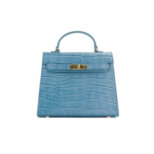Poseta Piele Thea Croco Mini - BLEU - Img 2