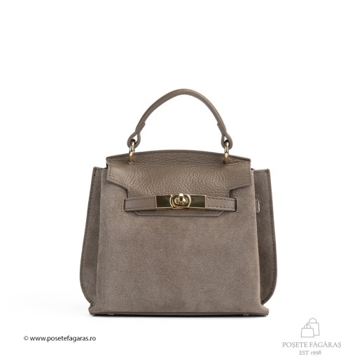 Poseta Teresa Baby - Piele Intoarsa TAUPE - Img 2