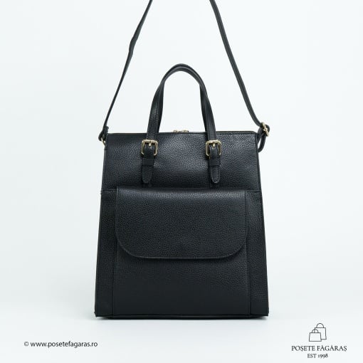 Rucsac Piele Alessa - NEGRU - Img 2