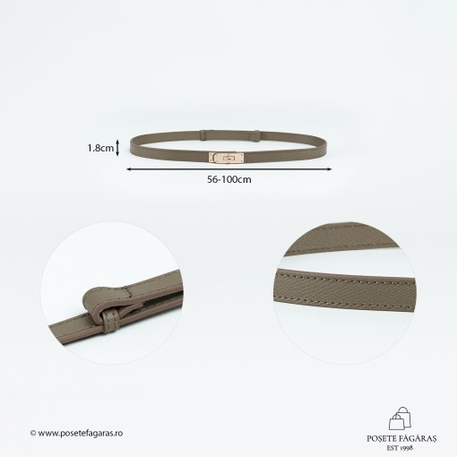 Curea Piele Safiano - TAUPE - Img 2