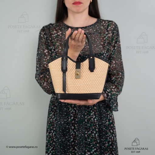 Poseta Loren - Piele &amp; Rafie - ROZ-CANDY - Img 6