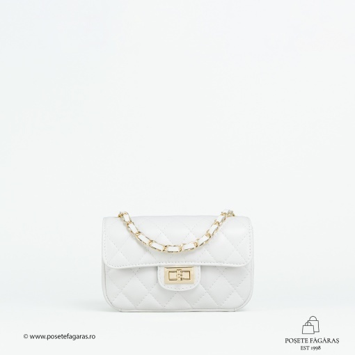 Poseta Piele Baby Ruby - ALB-SIMPLU - Img 2
